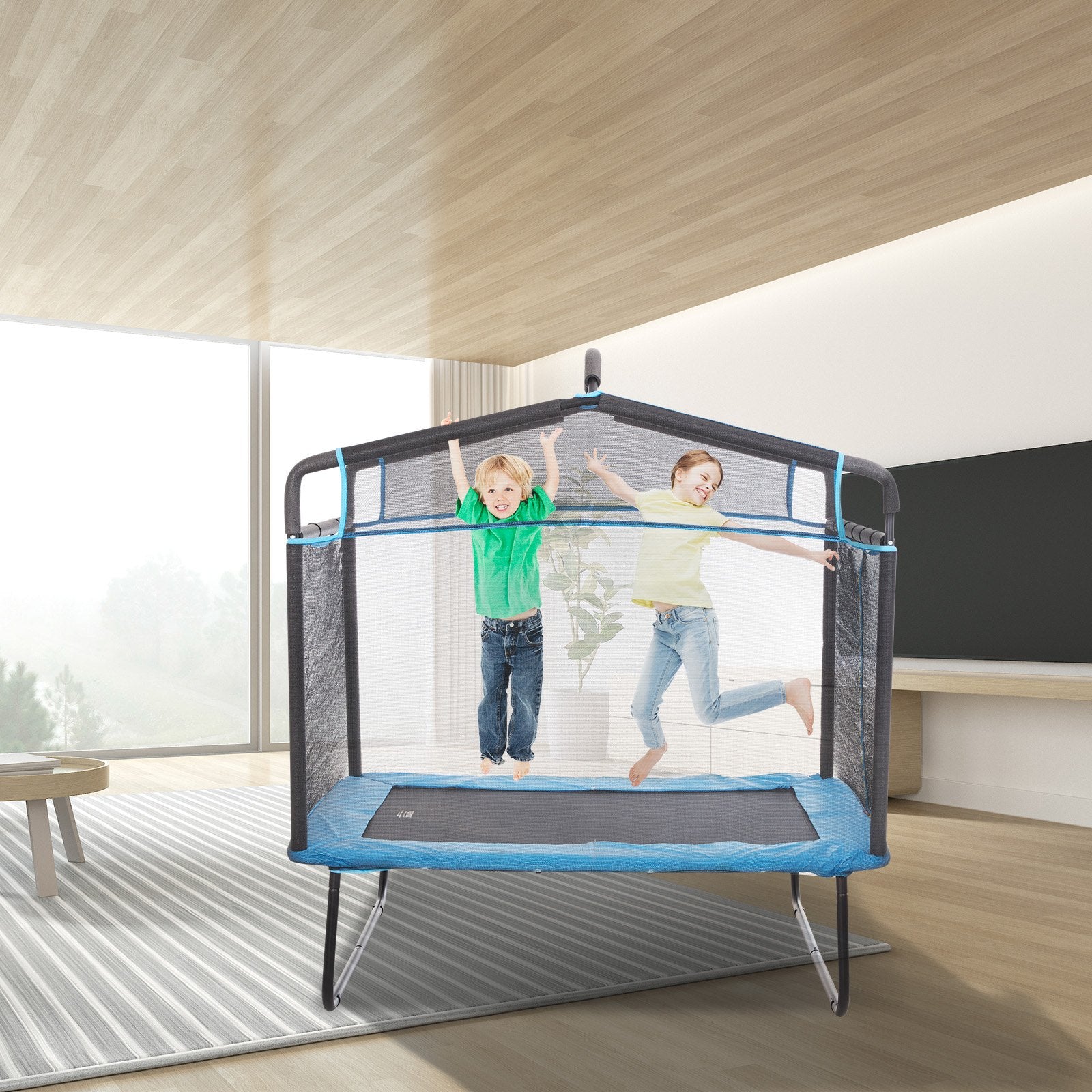 6FT Trampoline for Kids, 72" Indoor/Outdoor Toddlers Trampoline, Mini Baby Trampoline with Safety Enclosure V952-DWJXBC6YCDWJRH2SYV0