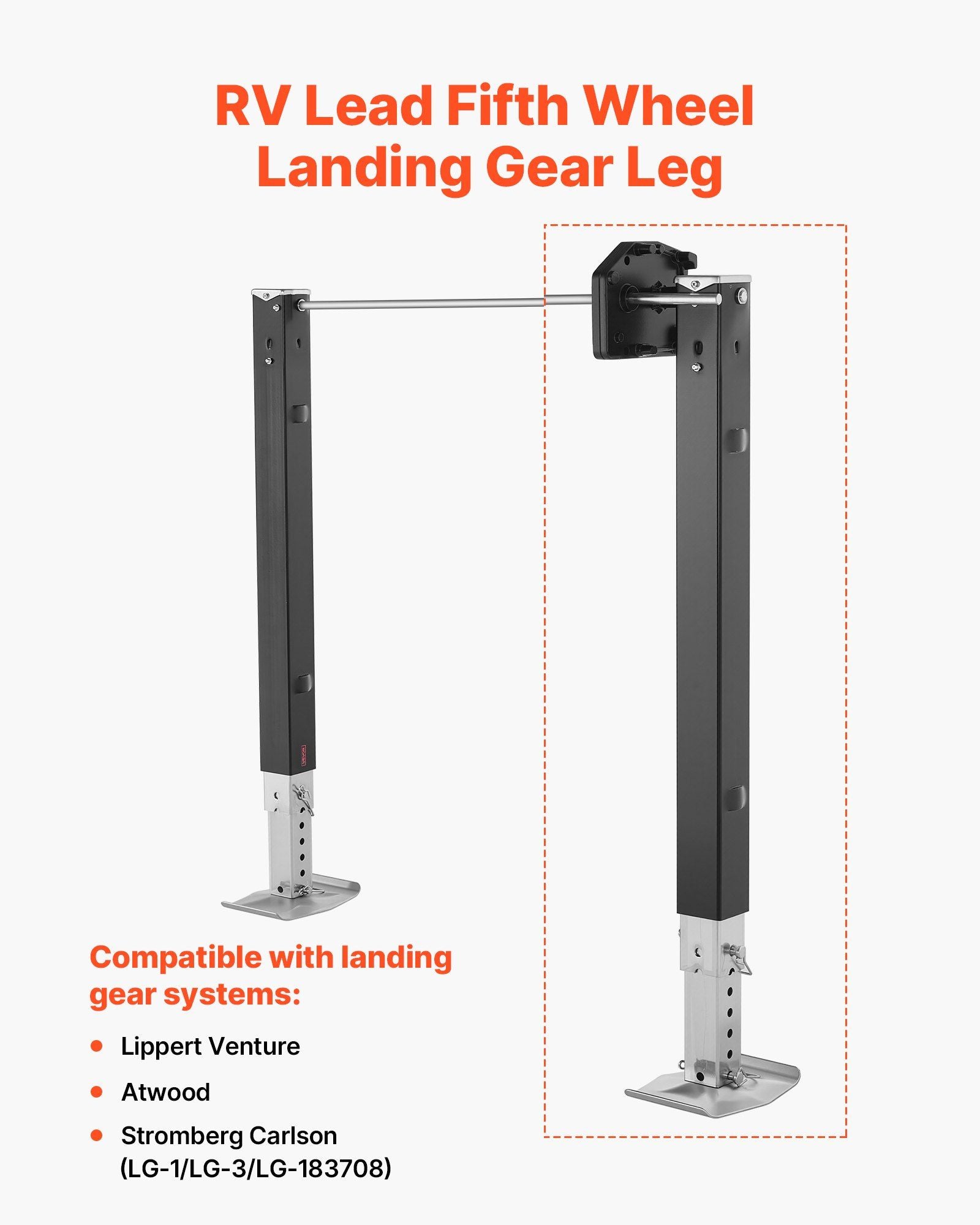 RV Lead Fifth Wheel Landing Gear Leg 179013, 825 mm 5th Wheel Landing Gear Universal Replacement Compatible V952-DWLQLJOEMM17XQ0DI001V0