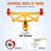 250L Drum Dolly, 544 kg Load Capacity, Barrel Dolly Cart Drum Caddy Round Dolly Steel Low Profile, Heavy Duty V952-DWYTT55120031ZGQLV0