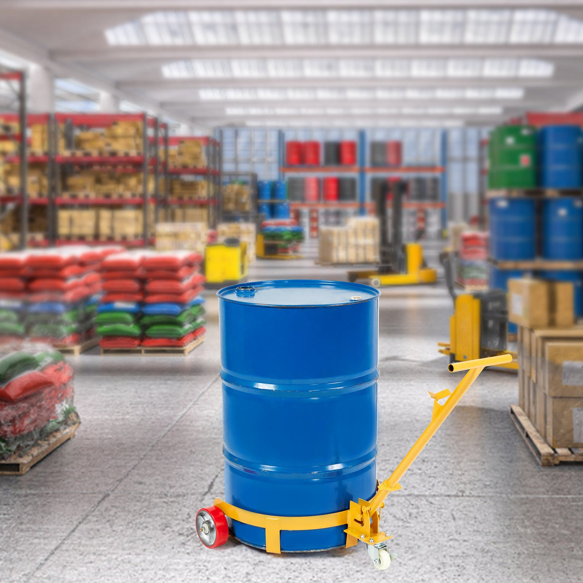 250L Drum Dolly, 544 kg Load Capacity, Barrel Dolly Cart Drum Caddy Round Dolly Steel Low Profile, Heavy Duty V952-DWYTT55120031ZGQLV0