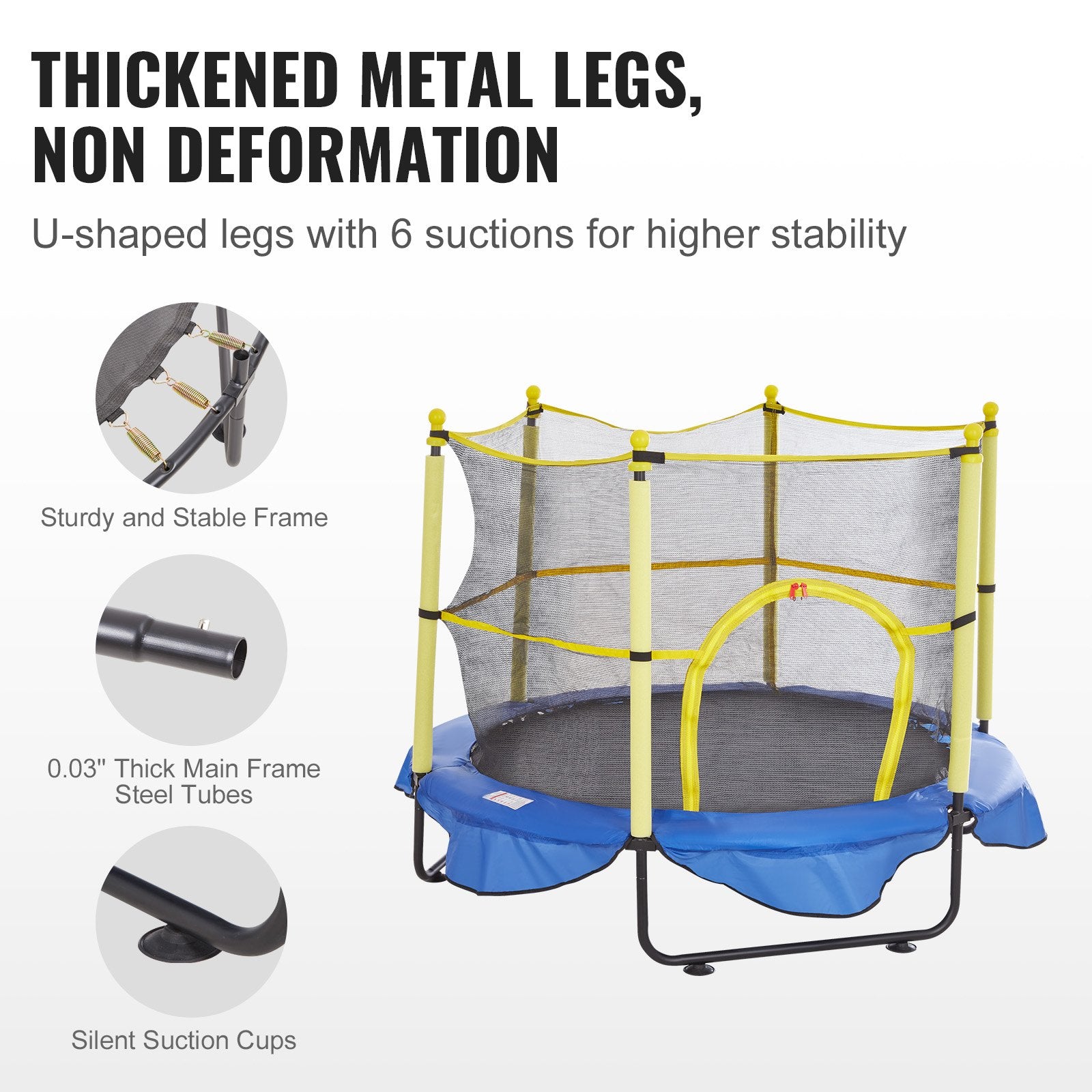 5FT Trampoline for Kids, 60" Indoor Outdoor Trampoline with Safety Enclosure Net, Basketball Hoop and Ocean V952-DWYXBC5YCDWYPRW3SV0