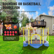 5FT Trampoline for Kids, 60" Indoor Outdoor Trampoline with Safety Enclosure Net, Basketball Hoop and Ocean V952-DWYXBC5YCDWYPRW3SV0