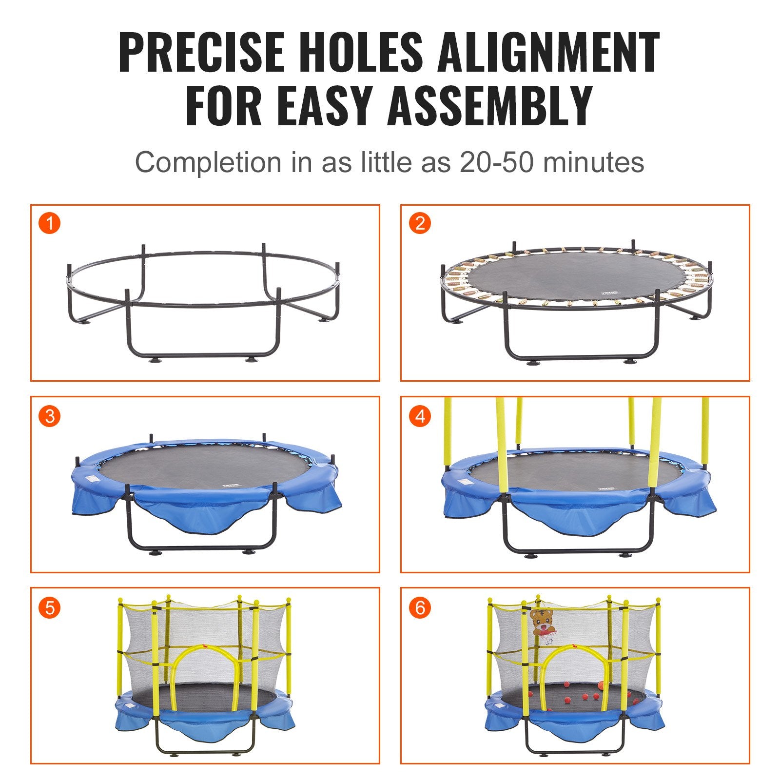 5FT Trampoline for Kids, 60" Indoor Outdoor Trampoline with Safety Enclosure Net, Basketball Hoop and Ocean V952-DWYXBC5YCDWYPRW3SV0