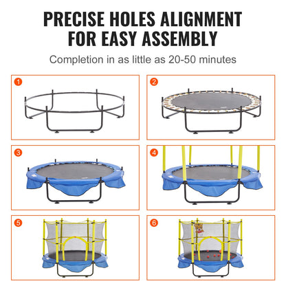 5FT Trampoline for Kids, 60" Indoor Outdoor Trampoline with Safety Enclosure Net, Basketball Hoop and Ocean V952-DWYXBC5YCDWYPRW3SV0