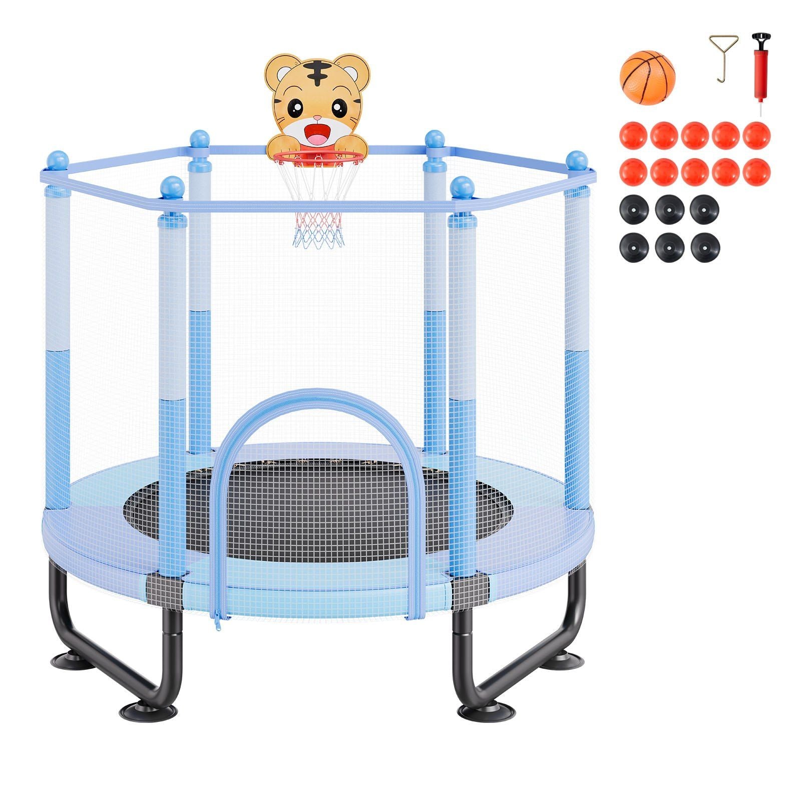 60" Kids Trampoline, 5FT Indoor Outdoor Trampoline, Mini Toddler Recreational Trampolinewith Safety Enclosure V952-DWYXBC60YCDW6KFK8V0