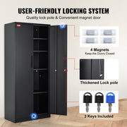 Metal Storage Cabinet with 2 Magnetic Doors and 4 Adjustable Shelves, 90 kg Capacity per Shelf, Locking Steel V952-DXCWJCQHY5180QYF4V0