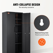 Metal Storage Cabinet with 2 Magnetic Doors and 4 Adjustable Shelves, 90 kg Capacity per Shelf, Locking Steel V952-DXCWJCQHY5180QYF4V0