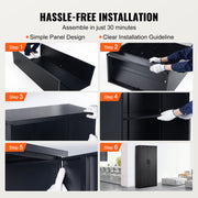 Metal Storage Cabinet with 2 Magnetic Doors and 4 Adjustable Shelves, 90 kg Capacity per Shelf, Locking Steel V952-DXCWJCQHY5180QYF4V0