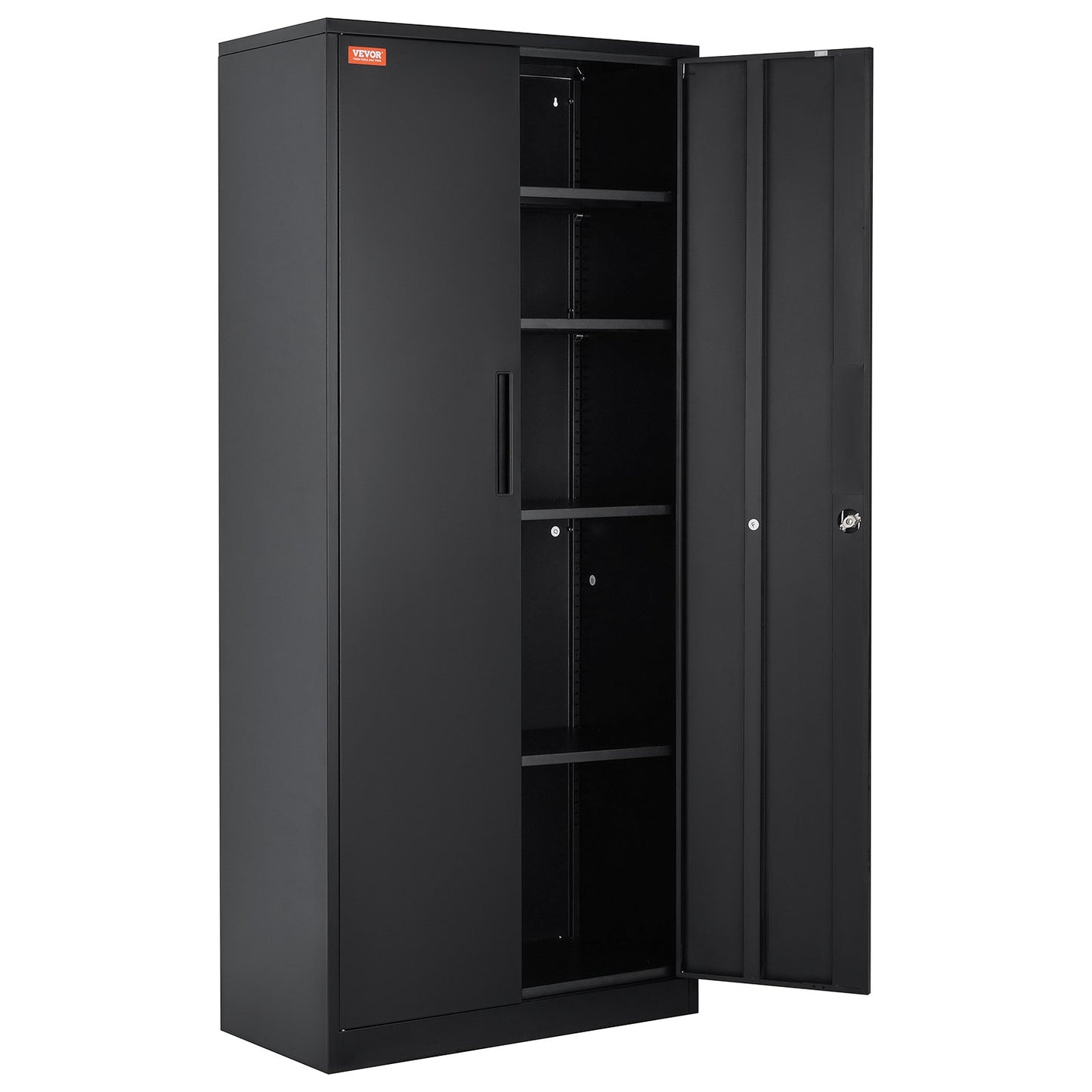 Metal Storage Cabinet with 2 Magnetic Doors and 4 Adjustable Shelves, 90 kg Capacity per Shelf, Locking Steel V952-DXCWJCQHY5180QYF4V0