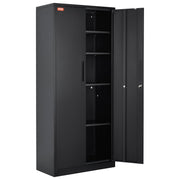 Metal Storage Cabinet with 2 Magnetic Doors and 4 Adjustable Shelves, 90 kg Capacity per Shelf, Locking Steel V952-DXCWJCQHY5180QYF4V0
