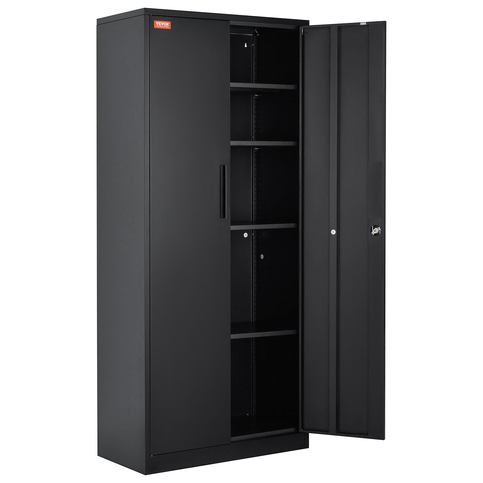Metal Storage Cabinet with 2 Magnetic Doors and 4 Adjustable Shelves, 90 kg Capacity per Shelf, Locking Steel V952-DXCWJCQHY5180QYF4V0