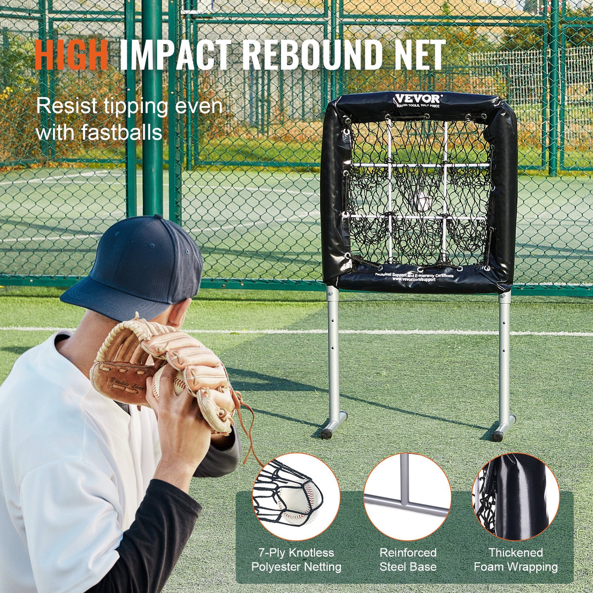 9 Hole Baseball Softball Pitching Net 9 Pocket Hitting Practice 28"x27" V952-DXGBQTQW2826IBCOYV0
