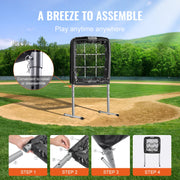 9 Hole Baseball Softball Pitching Net 9 Pocket Hitting Practice 28"x27" V952-DXGBQTQW2826IBCOYV0