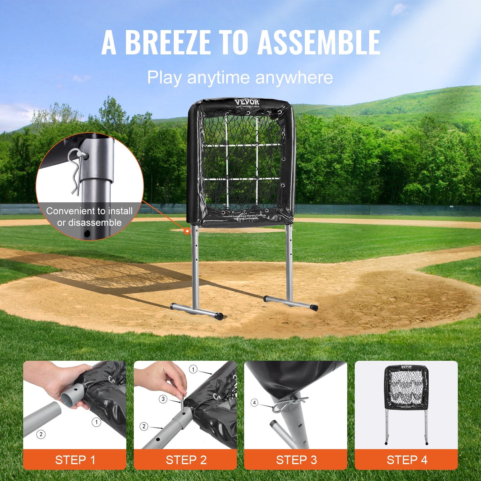 9 Hole Baseball Softball Pitching Net 9 Pocket Hitting Practice 28"x27" V952-DXGBQTQW2826IBCOYV0