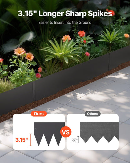 Steel Landscape Edging, 3 Packs 1016 x 203 mm Rust-Resistant Metal Landscape Edging, Bendable Garden Edging V952-DXGJSPZ3PCS4JUPE7V0