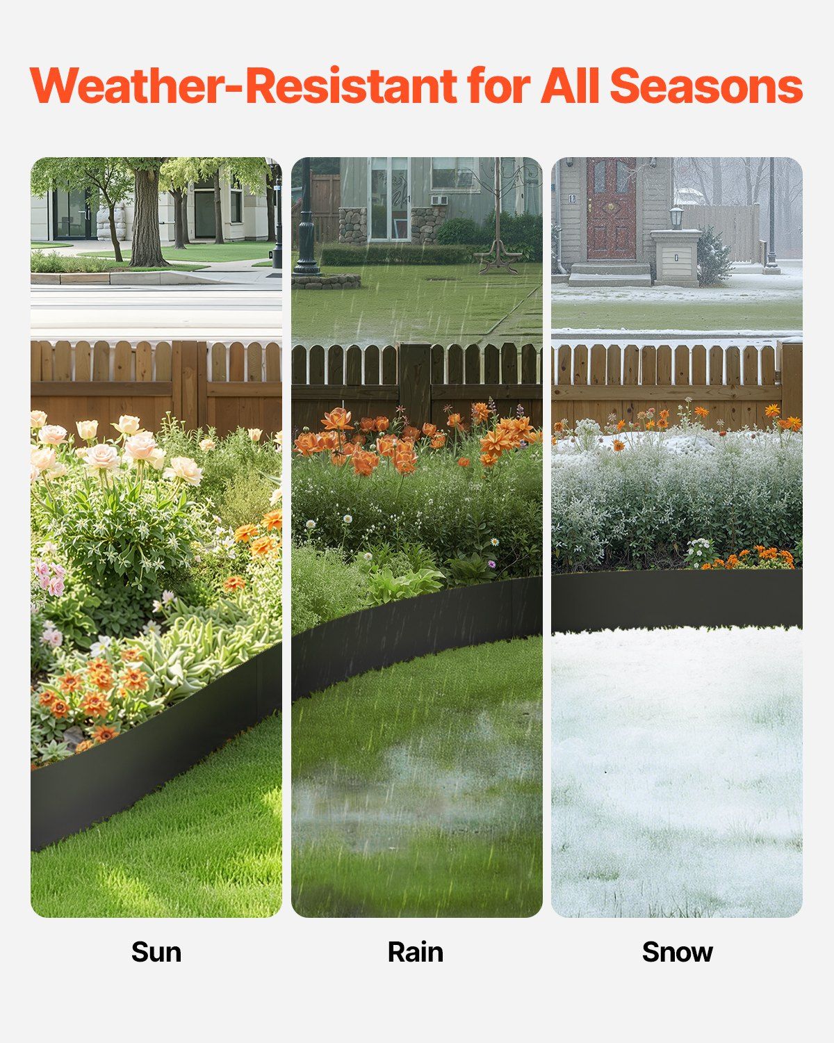 Steel Landscape Edging, 3 Packs 1016 x 152 mm Rust-Resistant Metal Landscape Edging, Bendable Garden Edging V952-DXGJSPZ3PCS4KIGQYV0