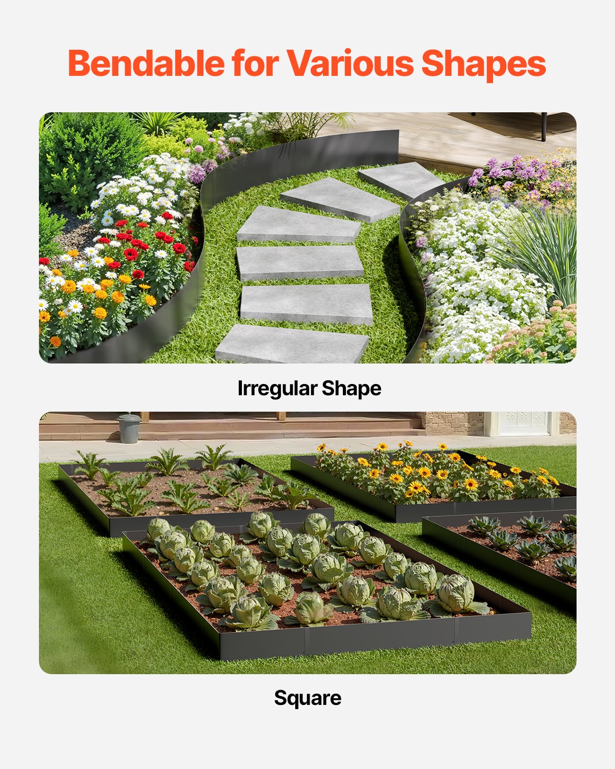 Steel Landscape Edging, 4 Packs 40 x 6 in Rust-Resistant Metal Landscape Edging, Bendable Garden Edging V952-DXGJSPZ4PCS4ABKUJV0