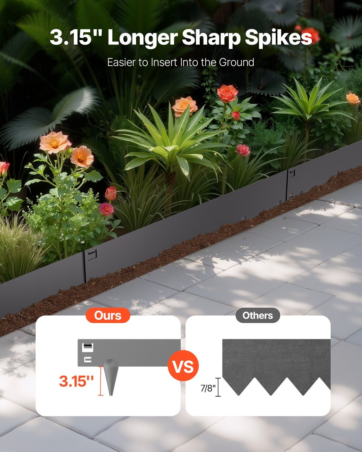 Steel Landscape Edging, 5 Packs 990 x 156 mm Rust-Resistant Metal Landscape Edging, Bendable Garden Edging V952-DXGJSPZ5PCS3COSP7V0