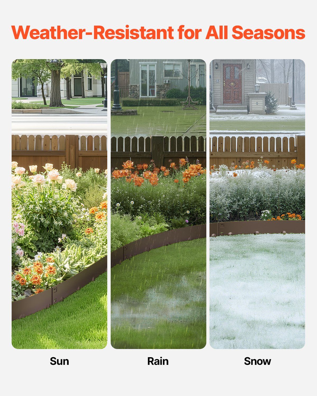 Steel Landscape Edging, 5 Packs 990 x 156 mm Rust-Resistant Metal Landscape Edging, Bendable Garden Edging V952-DXGJSPZ5PCS3ME5E9V0