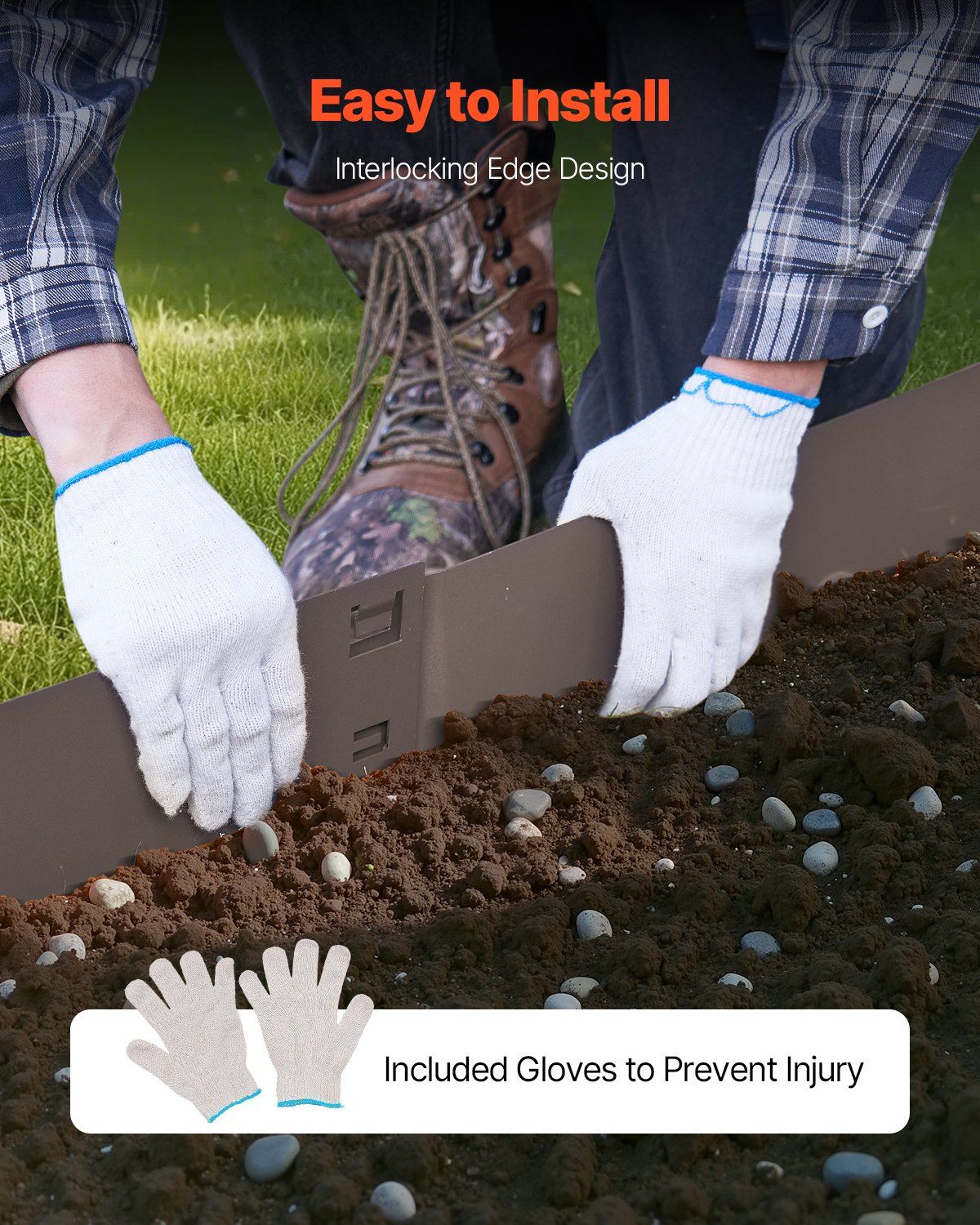 Steel Landscape Edging, 5 Packs 990 x 156 mm Rust-Resistant Metal Landscape Edging, Bendable Garden Edging V952-DXGJSPZ5PCS3ME5E9V0