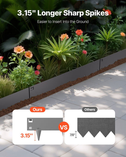Steel Landscape Edging, 5 Packs 990 x 181 mm Rust-Resistant Metal Landscape Edging, Bendable Garden Edging V952-DXGJSPZ5PCS3VX1HEV0