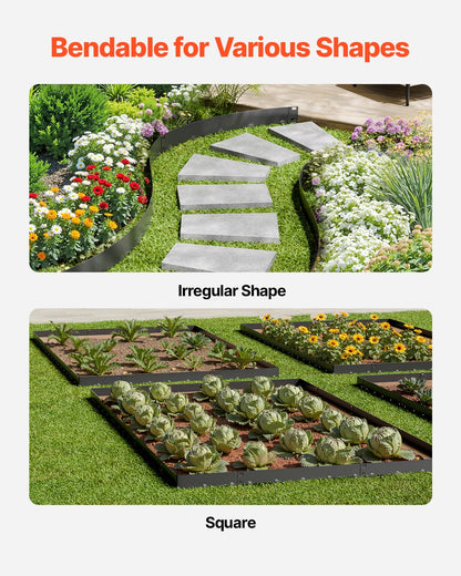 Steel Landscape Edging, 5 Packs 990 x 207 mm Rust-Resistant Metal Landscape Edging, Bendable Garden Edging V952-DXGJSPZ5PCS3W4HOLV0