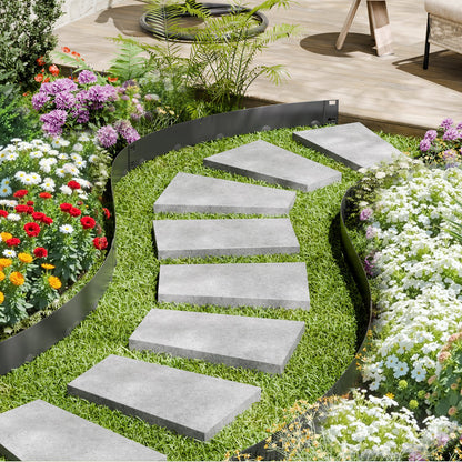 Steel Landscape Edging, 5 Packs 990 x 207 mm Rust-Resistant Metal Landscape Edging, Bendable Garden Edging V952-DXGJSPZ5PCS3W4HOLV0