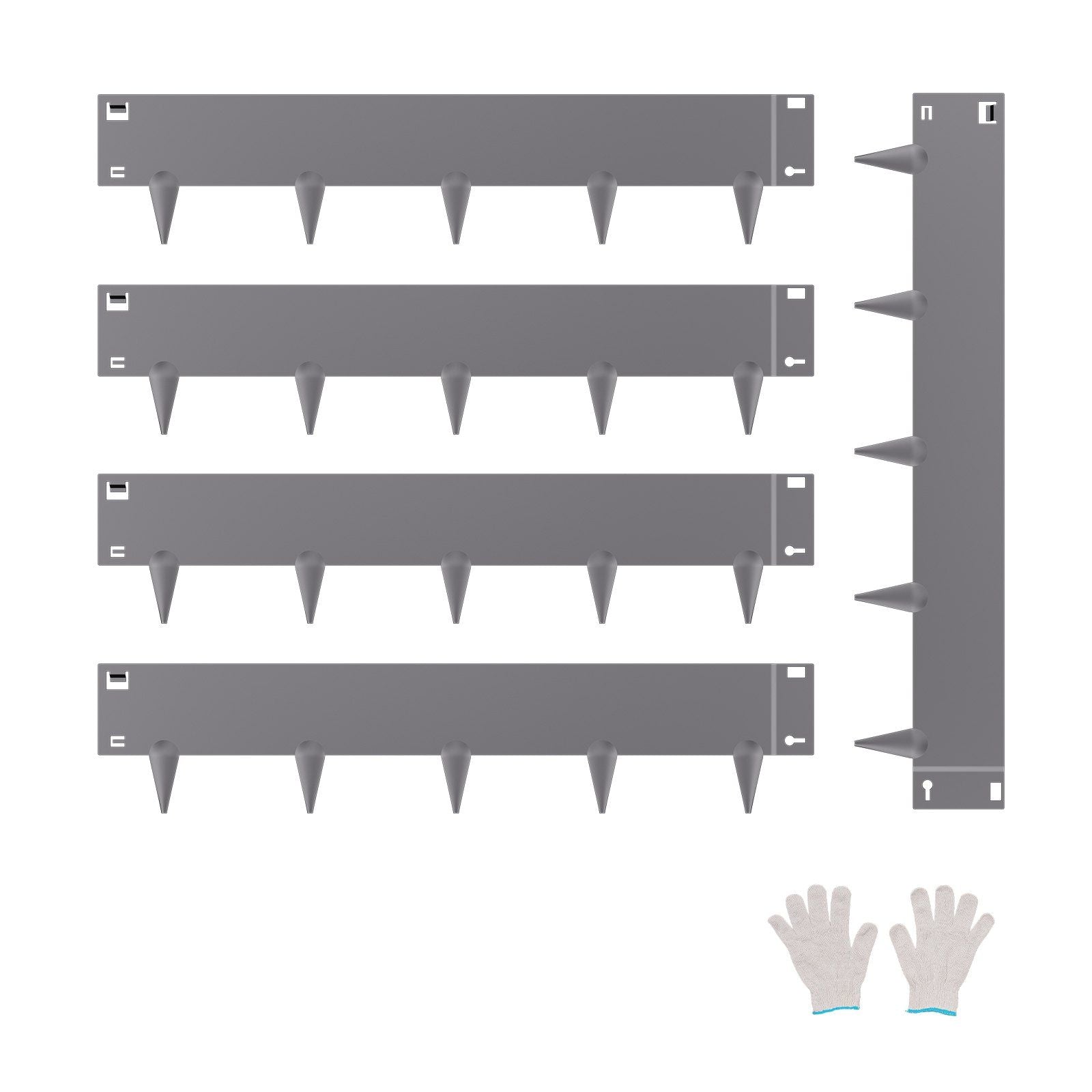 Steel Landscape Edging, 5 Packs 990 x 207 mm Rust-Resistant Metal Landscape Edging, Bendable Garden Edging V952-DXGJSPZ5PCS3XI96GV0