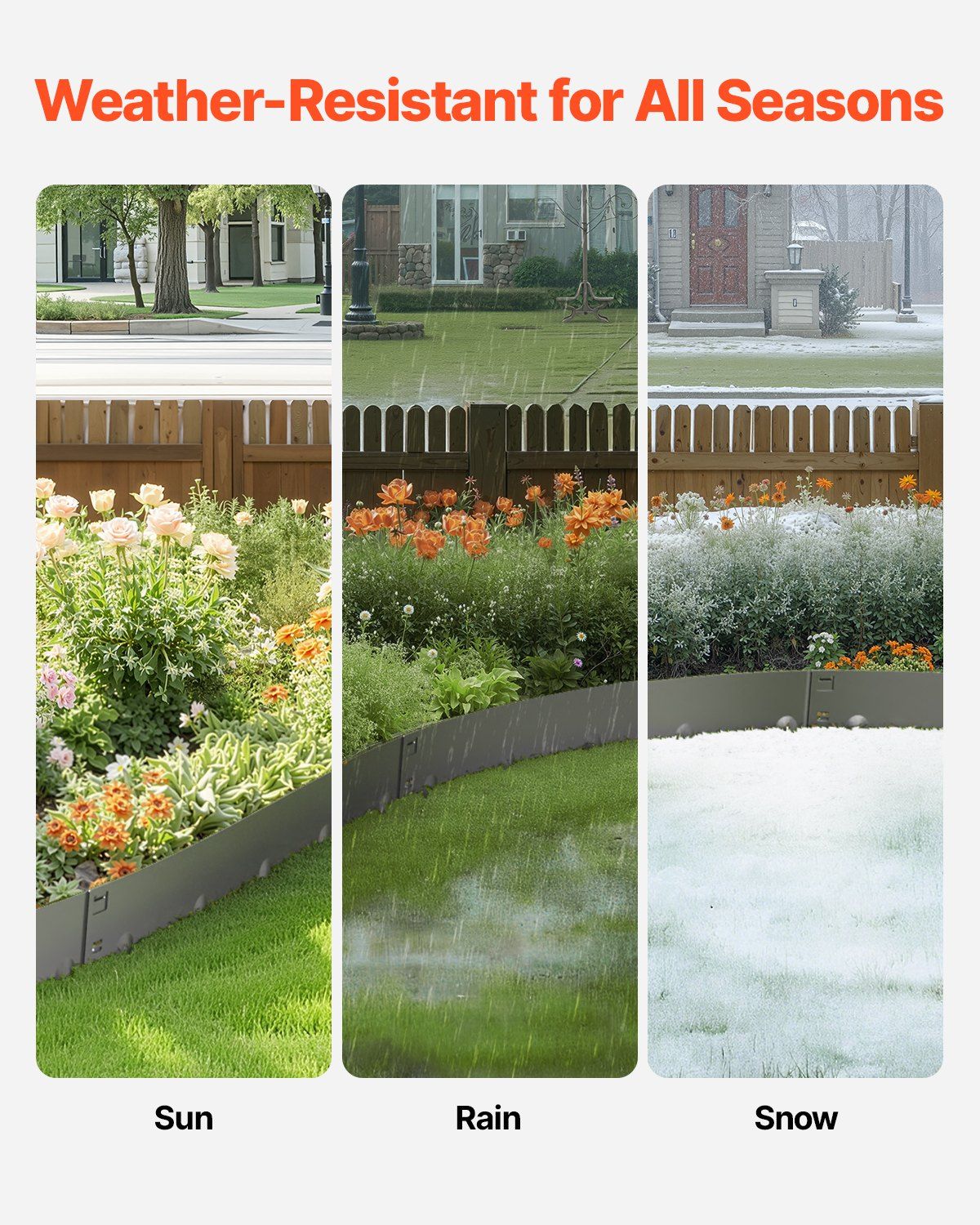 Steel Landscape Edging, 5 Packs 990 x 207 mm Rust-Resistant Metal Landscape Edging, Bendable Garden Edging V952-DXGJSPZ5PCS3XI96GV0