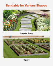 Steel Landscape Edging, 5 Packs 990 x 207 mm Rust-Resistant Metal Landscape Edging, Bendable Garden Edging V952-DXGJSPZ5PCS3XI96GV0