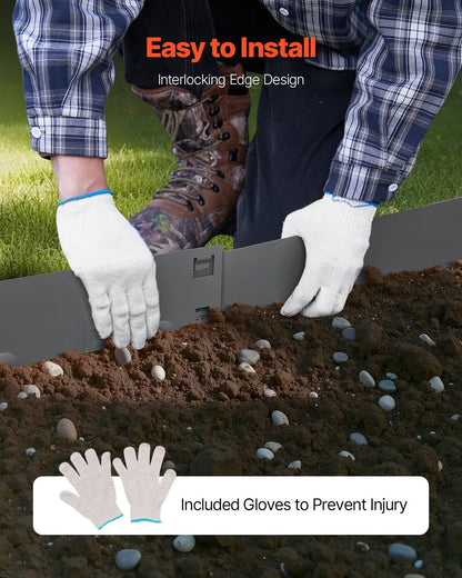 Steel Landscape Edging, 5 Packs 990 x 207 mm Rust-Resistant Metal Landscape Edging, Bendable Garden Edging V952-DXGJSPZ5PCS3XI96GV0