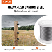 Carbon Steel Cable 6.35 mm 7 x 19 Steel Wire Rope 76.2 m Cable Railing V952-DXGSSDXQT14I95RCZV0