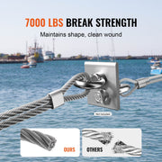 Carbon Steel Cable 6.35 mm 7 x 19 Steel Wire Rope 76.2 m Cable Railing V952-DXGSSDXQT14I95RCZV0
