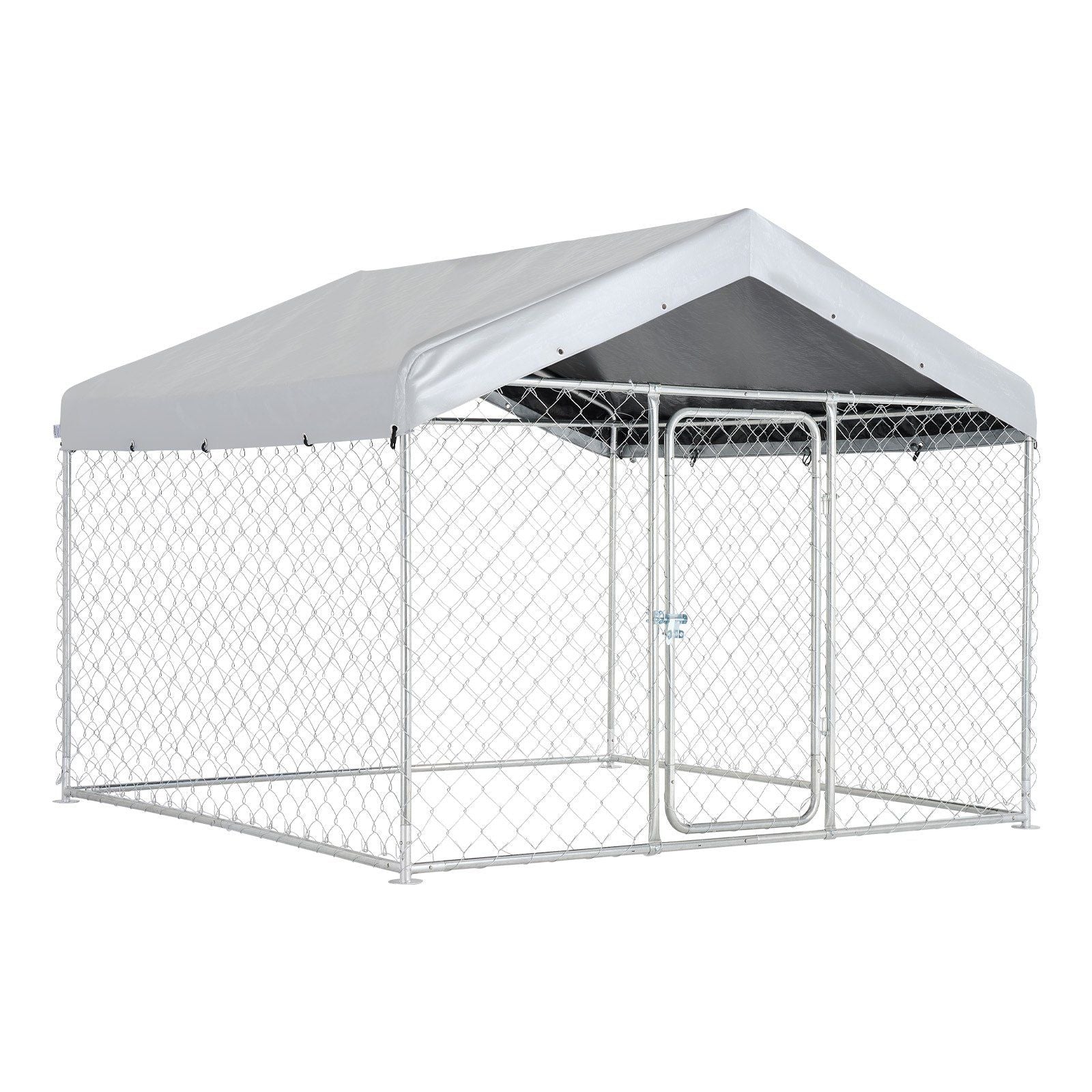 Outdoor Dog Kennel, 2 x 2 x 1.6 m Large Dog Kennel with Secure Lock, Outside Dogs Enclosures with V952-DXHWQSYS6565NAQH5002V0