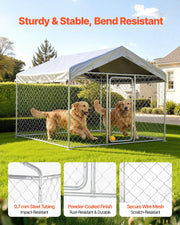 Outdoor Dog Kennel, 2 x 2 x 1.6 m Large Dog Kennel with Secure Lock, Outside Dogs Enclosures with V952-DXHWQSYS6565NAQH5002V0