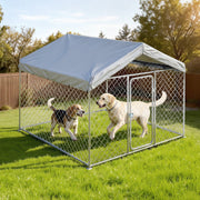 Outdoor Dog Kennel, 2 x 2 x 1.6 m Large Dog Kennel with Secure Lock, Outside Dogs Enclosures with V952-DXHWQSYS6565NAQH5002V0