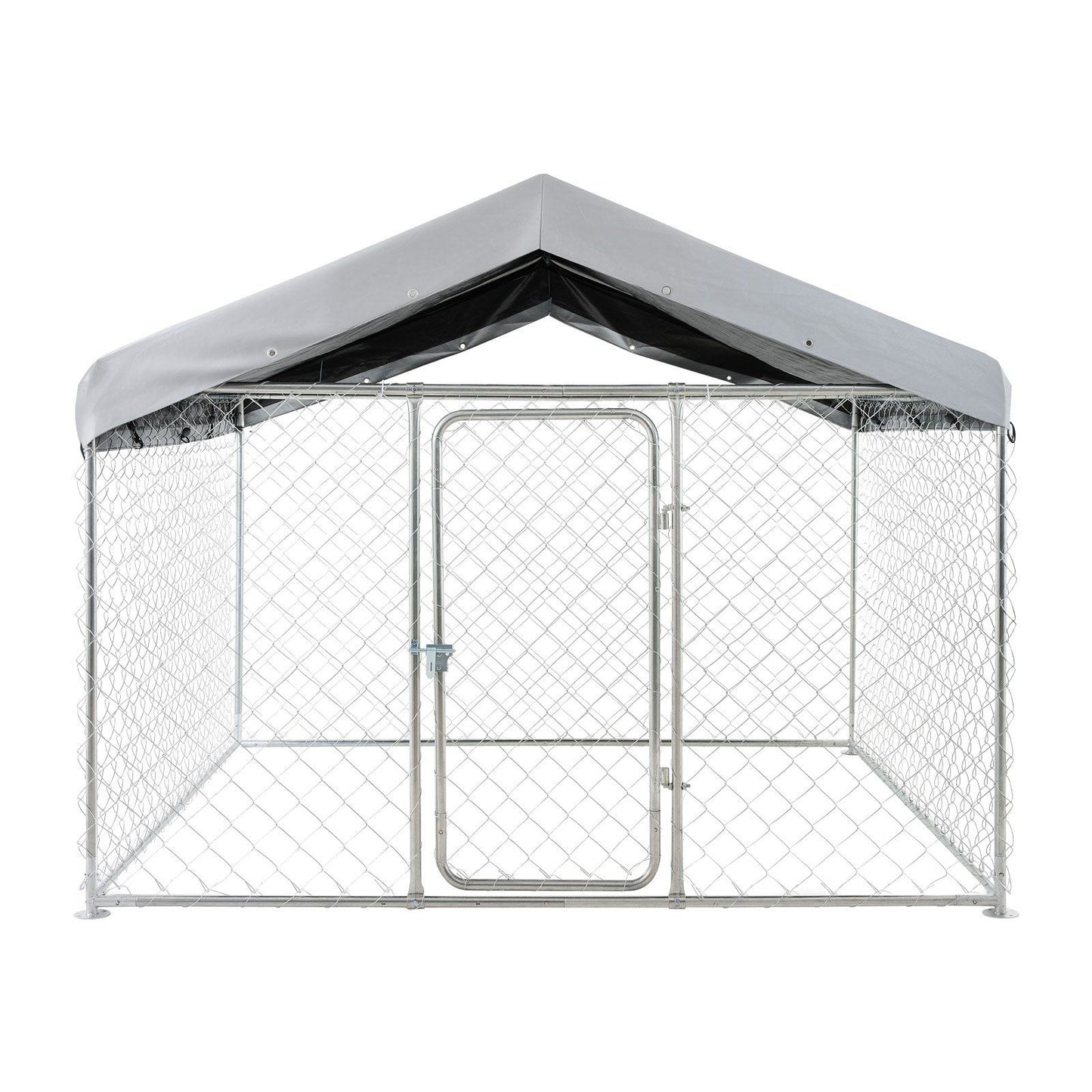 Outdoor Dog Kennel, 2 x 2 x 1.6 m Large Dog Kennel with Secure Lock, Outside Dogs Enclosures with V952-DXHWQSYS6565NAQH5002V0