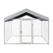 Outdoor Dog Kennel, 2 x 2 x 1.6 m Large Dog Kennel with Secure Lock, Outside Dogs Enclosures with V952-DXHWQSYS6565NAQH5002V0