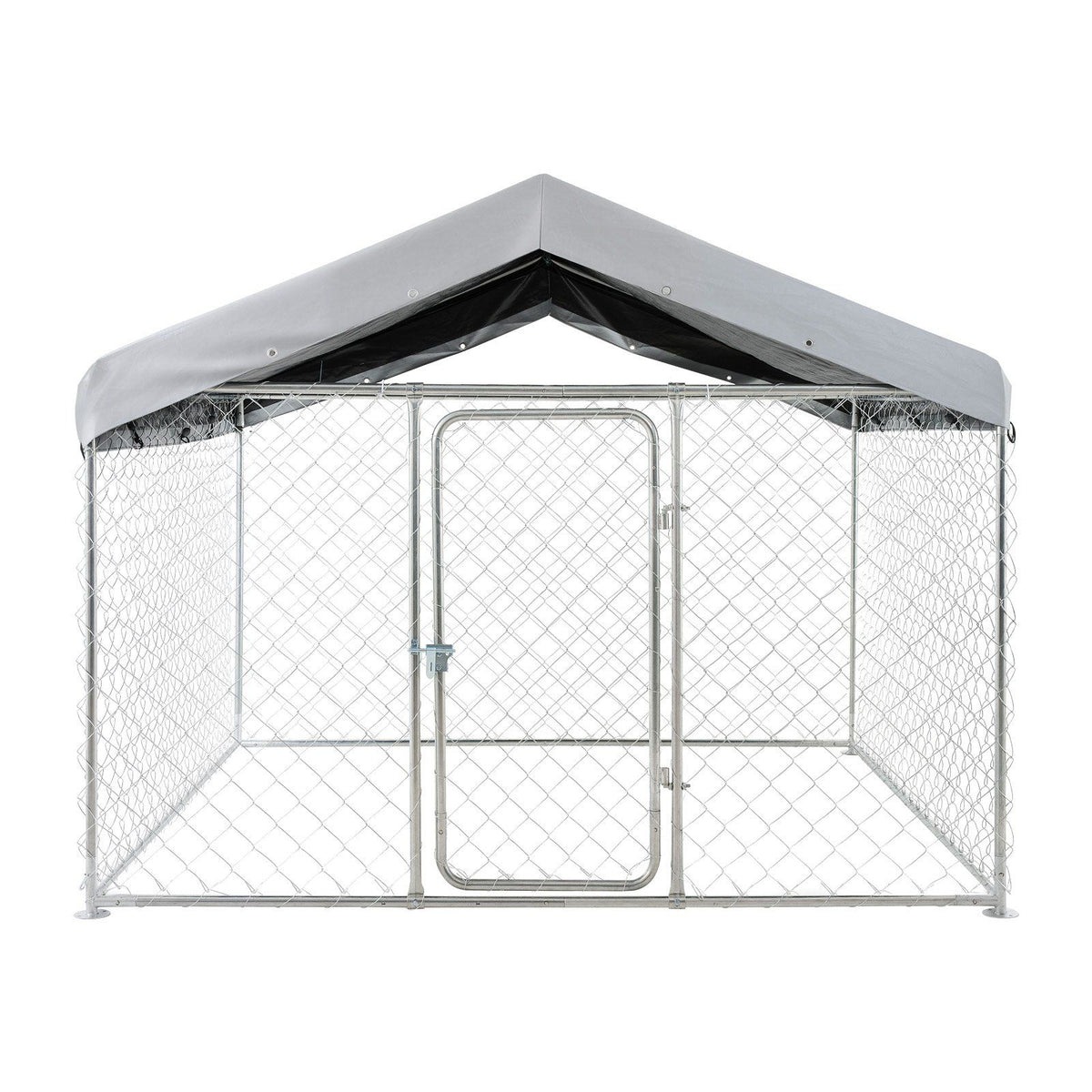 Outdoor Dog Kennel, 2 x 2 x 1.6 m Large Dog Kennel with Secure Lock, Outside Dogs Enclosures with V952-DXHWQSYS6565NAQH5002V0