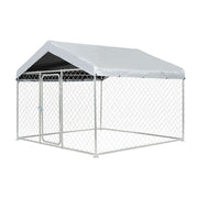Outdoor Dog Kennel, 2 x 2 x 1.6 m Large Dog Kennel with Secure Lock, Outside Dogs Enclosures with V952-DXHWQSYS6565NAQH5002V0