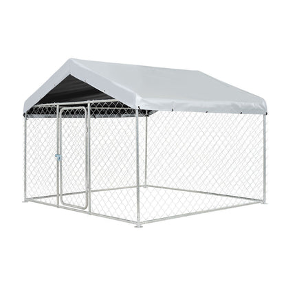 Outdoor Dog Kennel, 2 x 2 x 1.6 m Large Dog Kennel with Secure Lock, Outside Dogs Enclosures with V952-DXHWQSYS6565NAQH5002V0