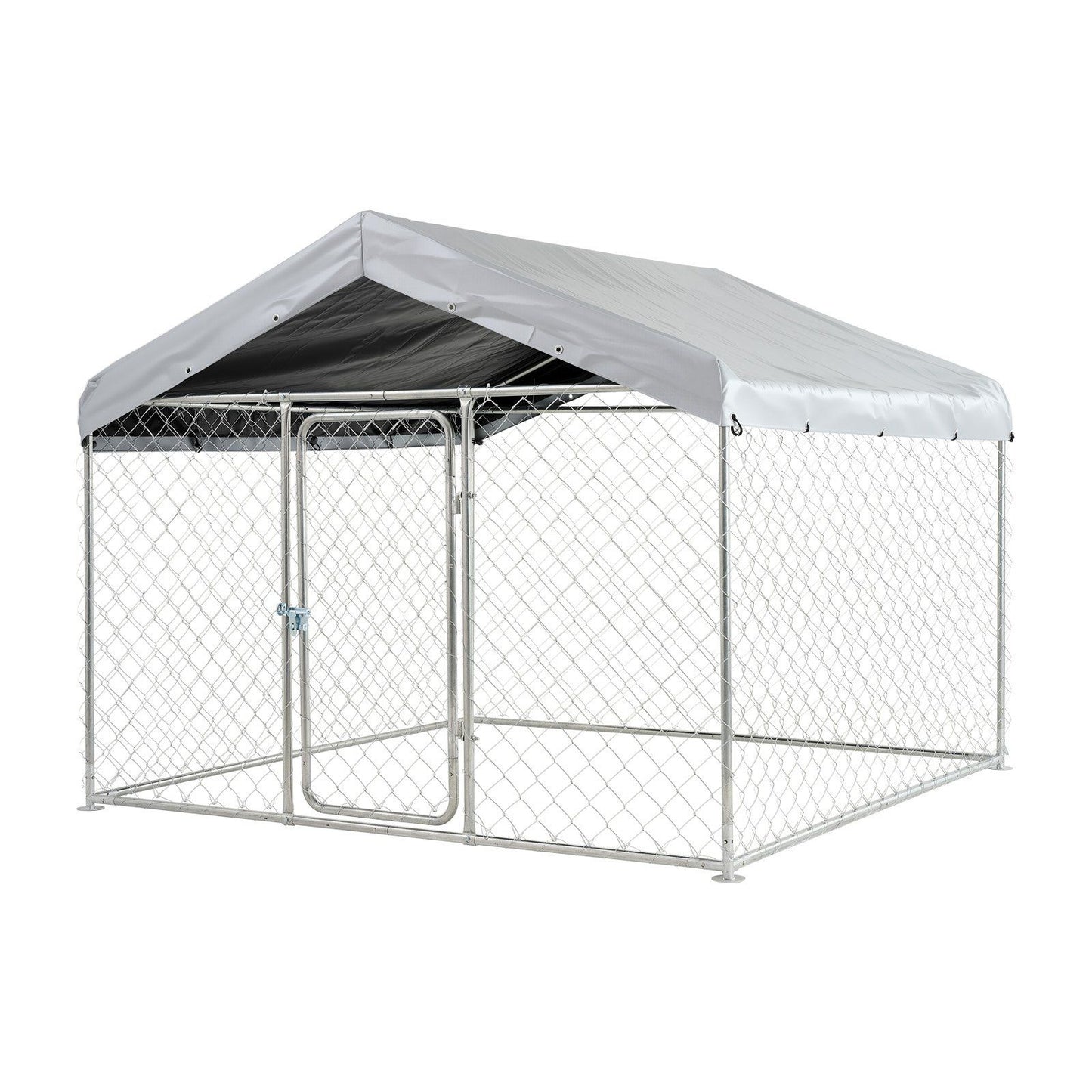 Outdoor Dog Kennel, 2 x 2 x 1.6 m Large Dog Kennel with Secure Lock, Outside Dogs Enclosures with V952-DXHWQSYS6565NAQH5002V0