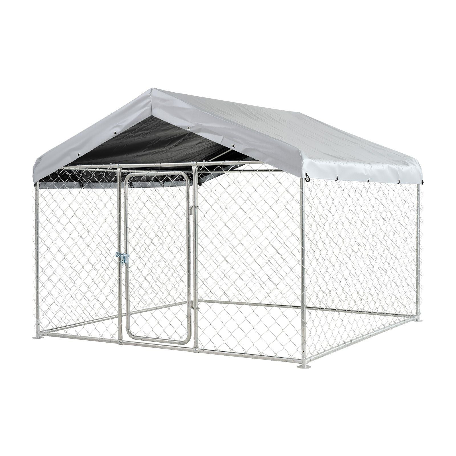 Outdoor Dog Kennel, 2 x 2 x 1.6 m Large Dog Kennel with Secure Lock, Outside Dogs Enclosures with V952-DXHWQSYS6565NAQH5002V0