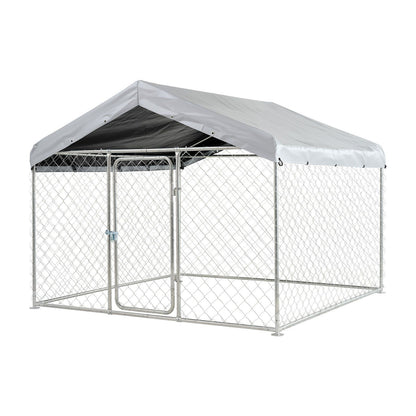 Outdoor Dog Kennel, 2 x 2 x 1.6 m Large Dog Kennel with Secure Lock, Outside Dogs Enclosures with V952-DXHWQSYS6565NAQH5002V0
