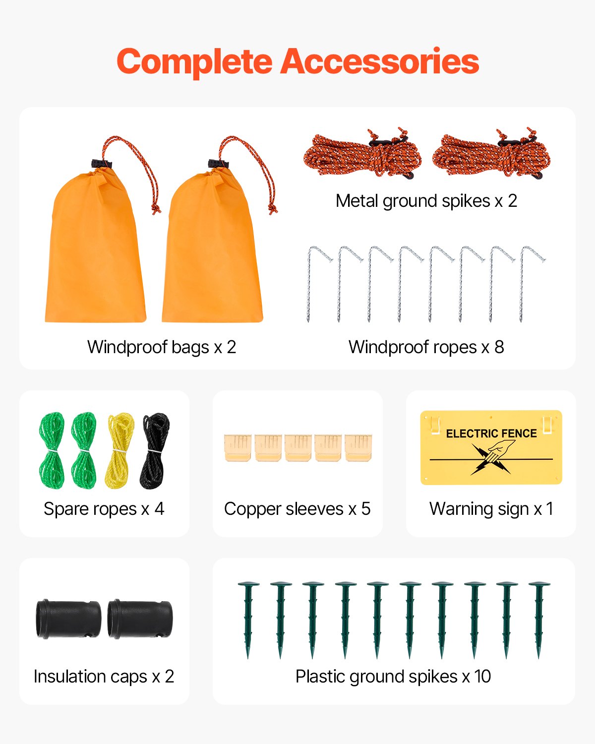 Electric Fence Netting, 0.88 x 49.98 m, PE Net Fencing with Posts & Double-Spiked Stakes, Utility Portable V952-DXJCWLW35IN1ED6DAV9