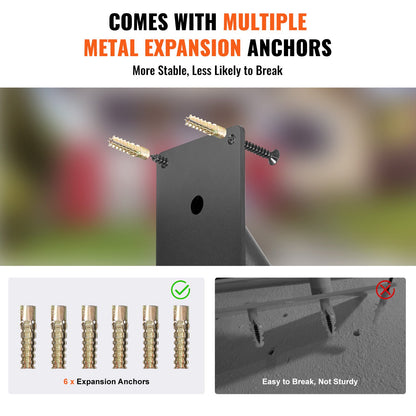Handrails for Outdoor Steps, 18.9" Length 1.3"Pipe Wall Mount Safety Railings for 1-2 Steps, Stair Handrail V952-DXSBSHS189INS1J6YV0