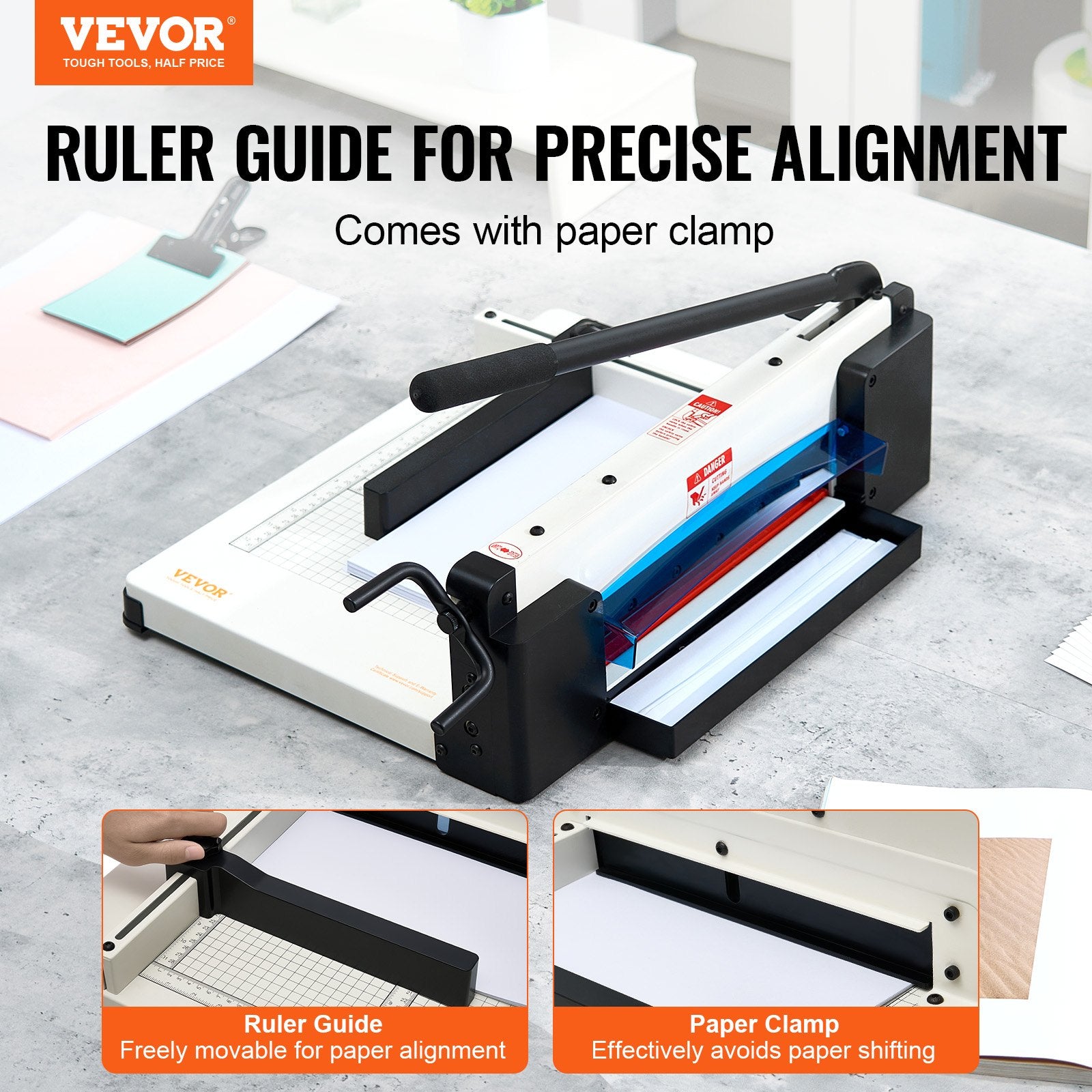 Heavy Duty Paper Cutter, 304.8 mm Industrial Commercial Guillotine Paper Cutter for A4 Paper, 400 Sheet V952-DXSDDTTSQZJH25AJWV0