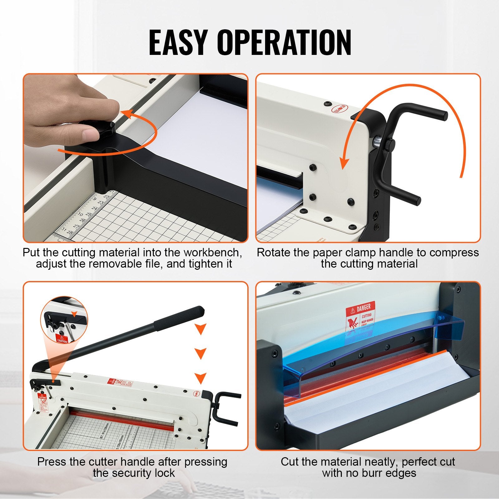 Heavy Duty Paper Cutter, 304.8 mm Industrial Commercial Guillotine Paper Cutter for A4 Paper, 400 Sheet V952-DXSDDTTSQZJH25AJWV0