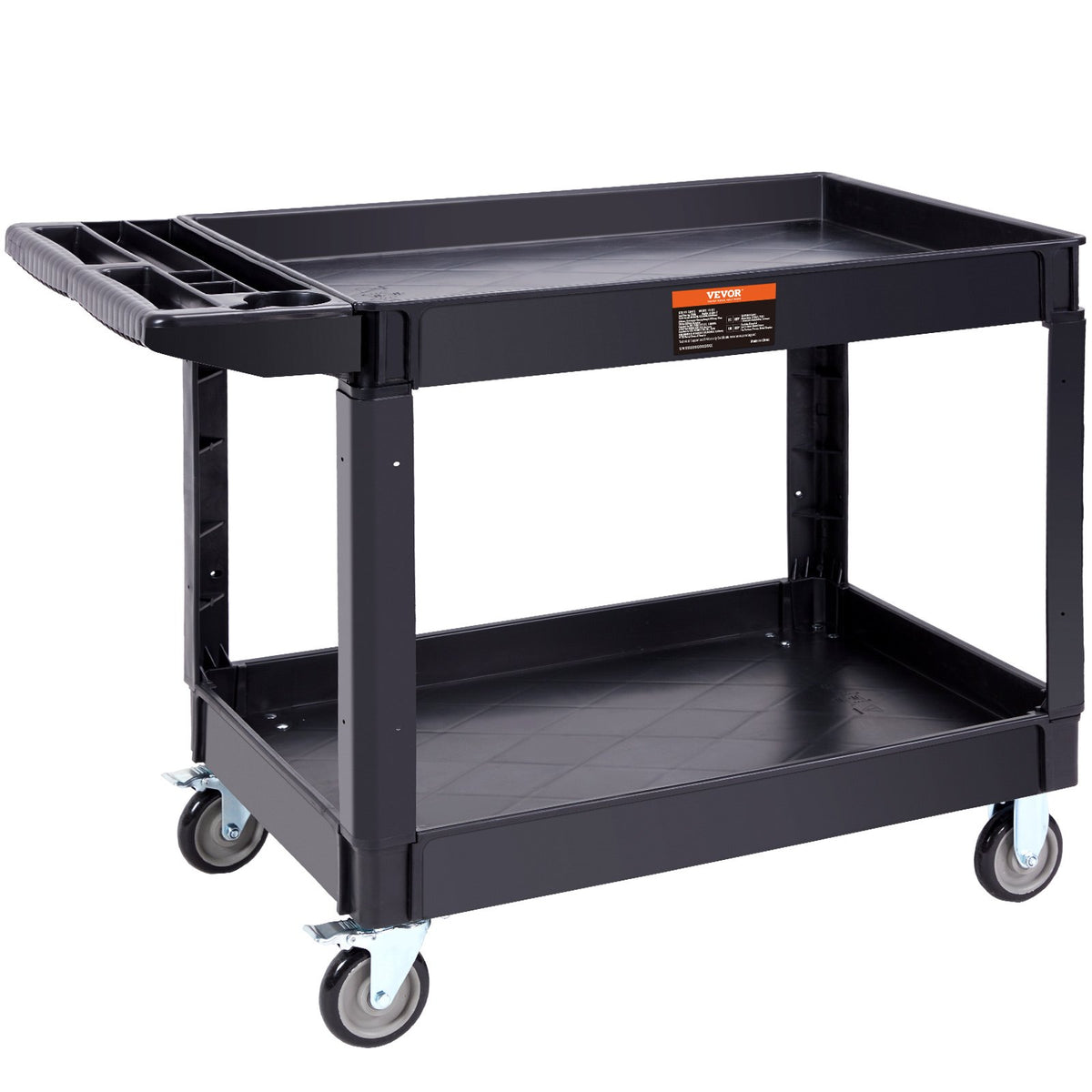 Utility Service Cart, 2 Shelf 550LBS Heavy Duty Plastic Rolling Utility Cart with 360 degrees Swivel Wheels V952-DXSLSYTCDXCD2ZRGNV0