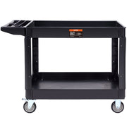 Utility Service Cart, 2 Shelf 550LBS Heavy Duty Plastic Rolling Utility Cart with 360 degrees Swivel Wheels V952-DXSLSYTCDXCD2ZRGNV0
